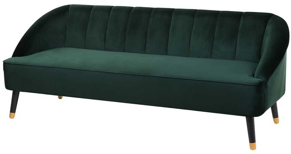 Beliani Trijų vietų sofa ALSVAG, smaragdo spalvos veliūras