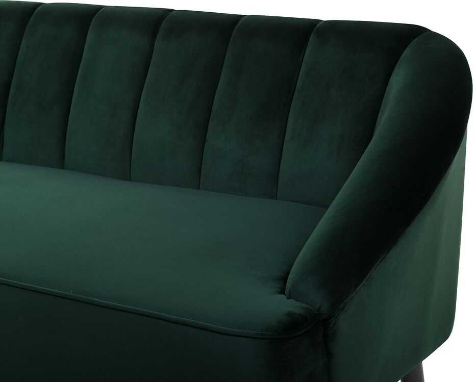 Beliani Trijų vietų sofa ALSVAG, smaragdo spalvos veliūras
