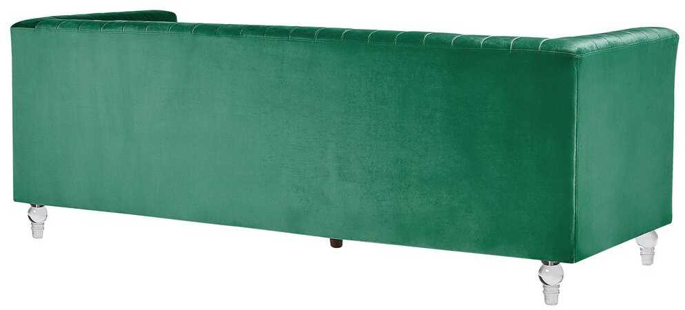 Beliani Trivietė sofa ARVIKA aksominė žalia