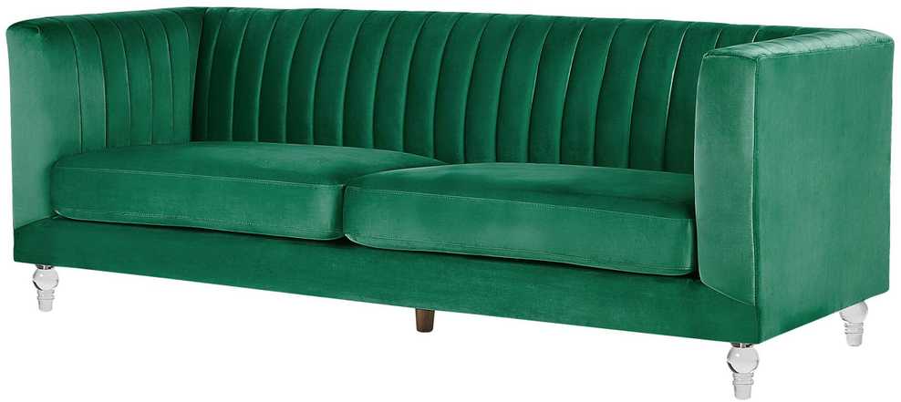 Beliani Trivietė sofa ARVIKA aksominė žalia