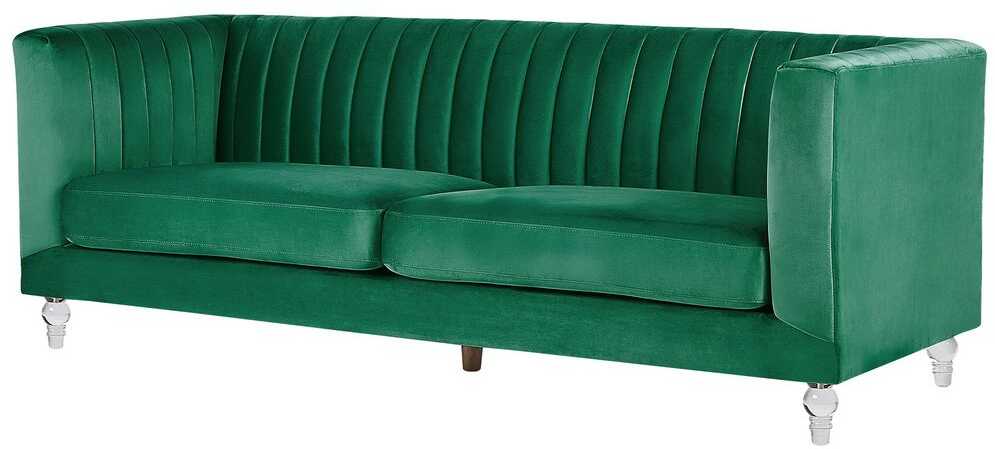 Beliani Trivietė sofa ARVIKA aksominė žalia
