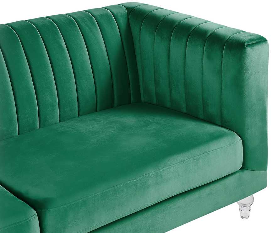 Beliani Trivietė sofa ARVIKA aksominė žalia