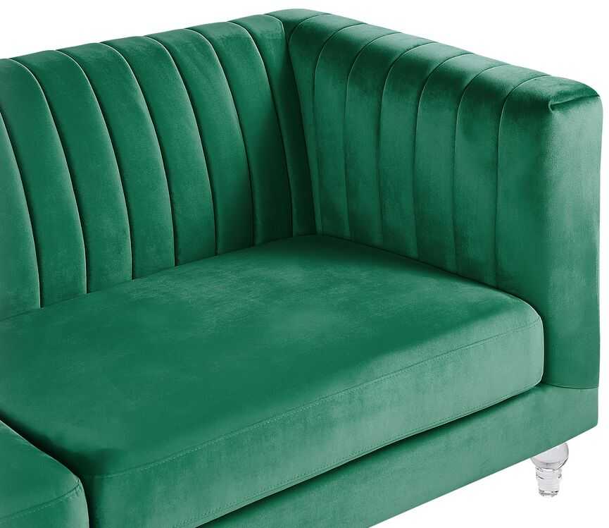 Beliani Trivietė sofa ARVIKA aksominė žalia