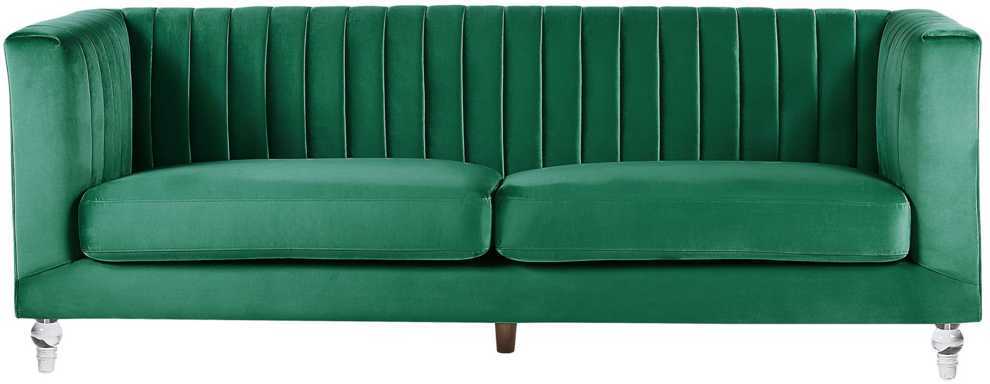 Beliani Trivietė sofa ARVIKA aksominė žalia