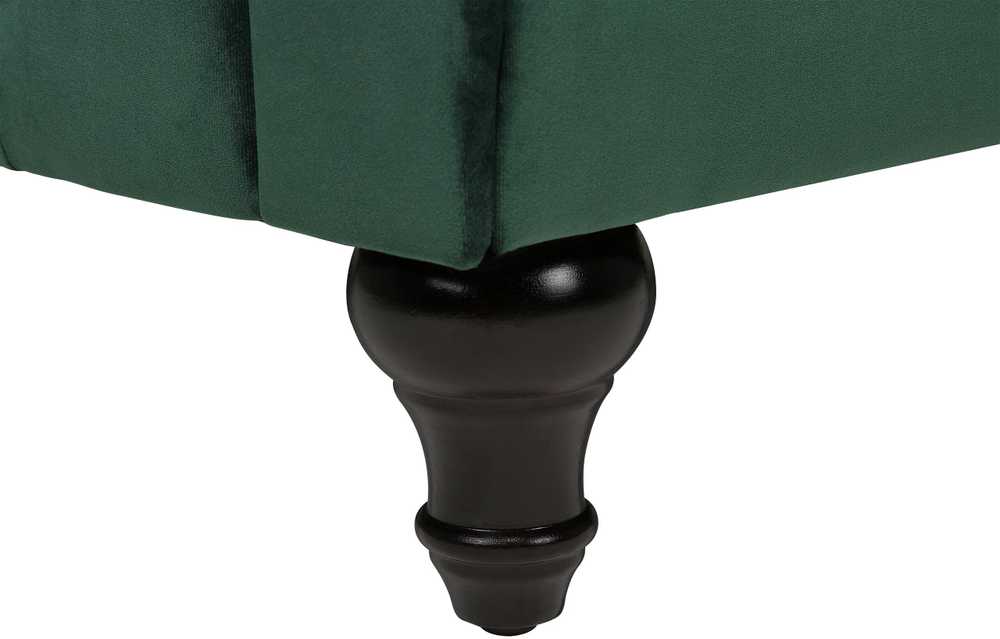 Beliani CHESTERFIELD trijų vietų veliūrinė sofa, smaragdo žalios spalvos
