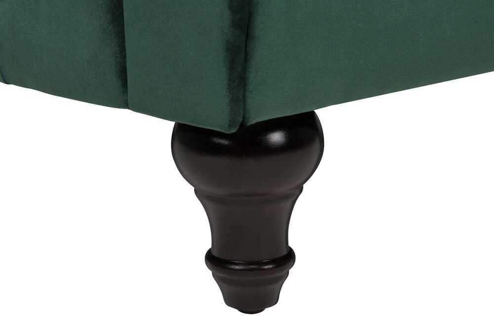 Beliani CHESTERFIELD trijų vietų veliūrinė sofa, smaragdo žalios spalvos
