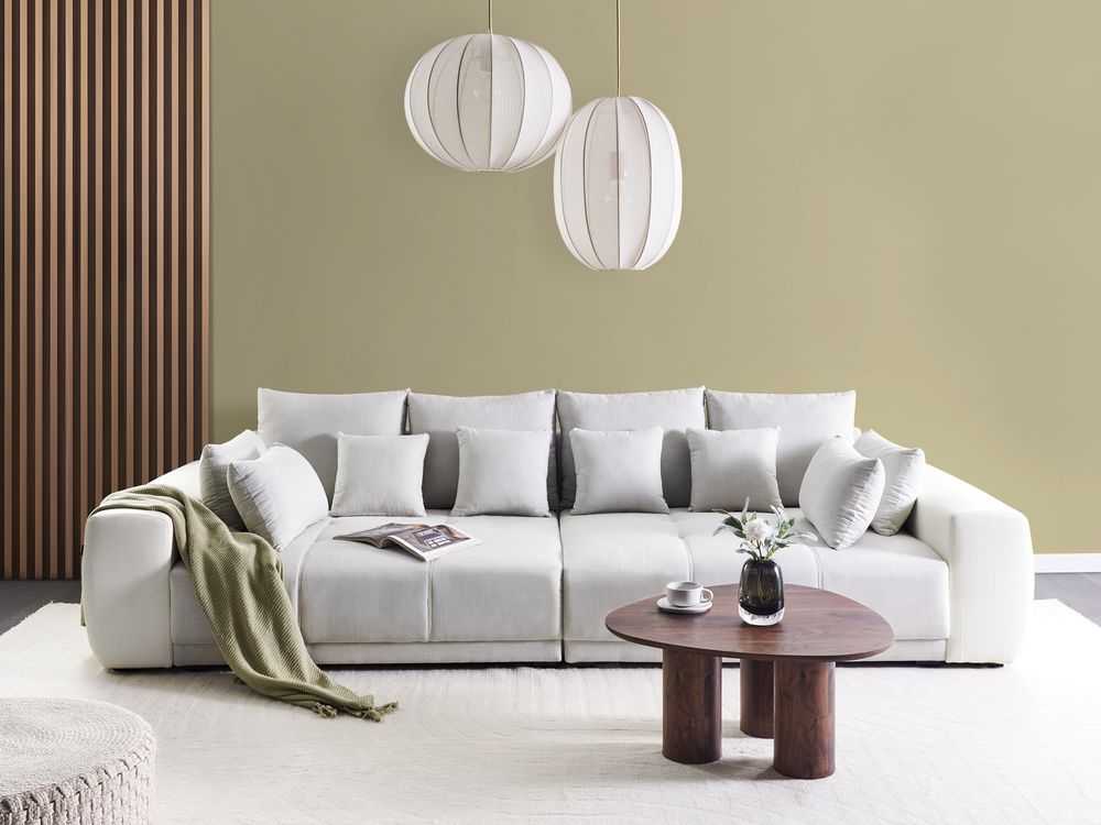 Beliani 4 vietų sofa TORPO šviesiai smėlio spalvos