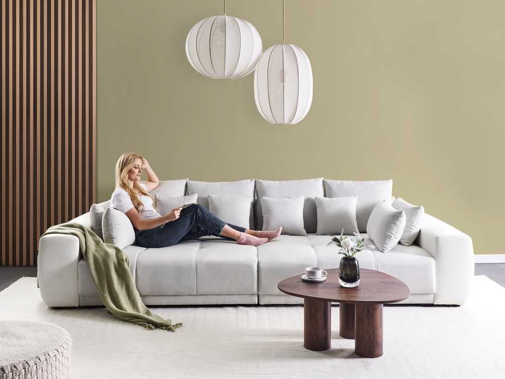 Beliani 4 vietų sofa TORPO šviesiai smėlio spalvos