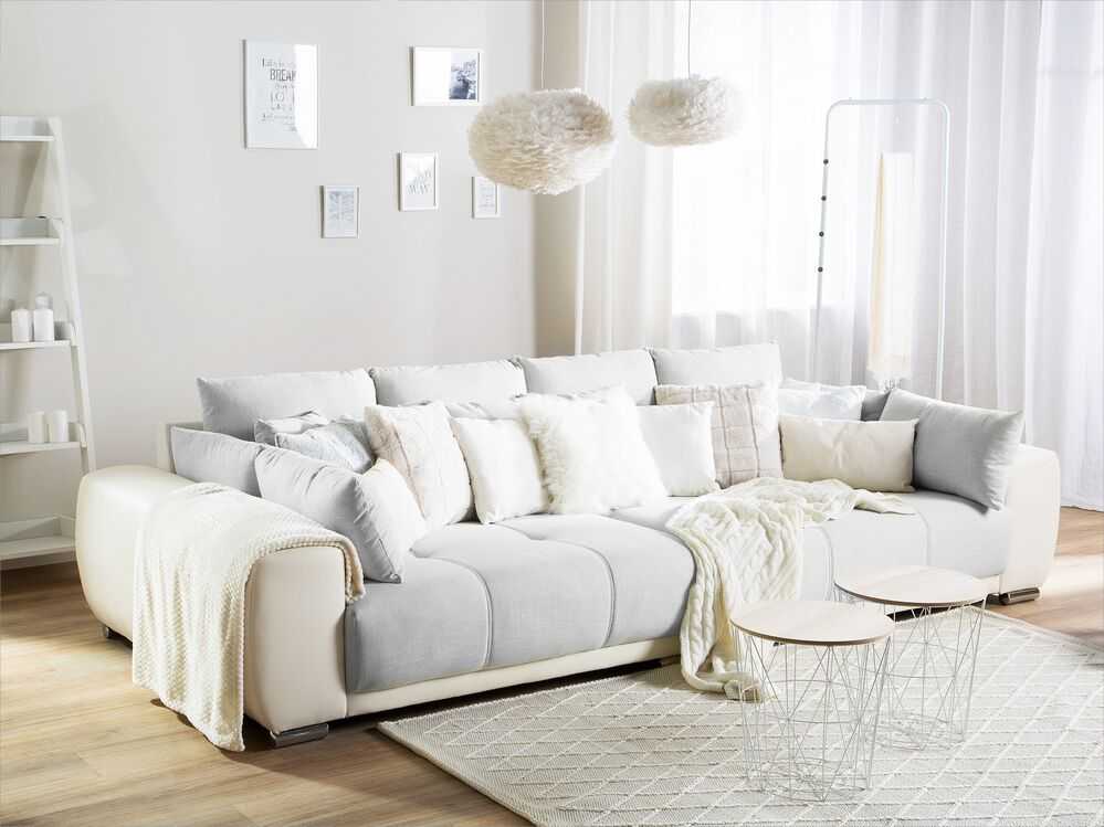 Beliani 4 vietų sofa TORPO šviesiai smėlio spalvos