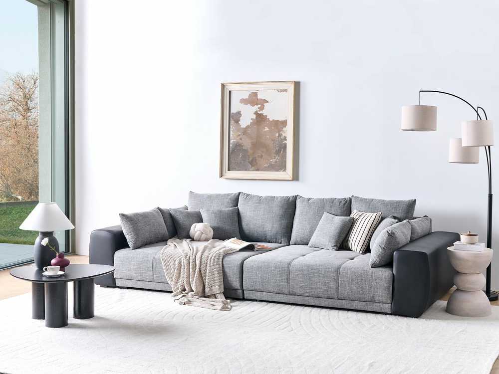 Beliani 4 vietų sofa TORPO pilka