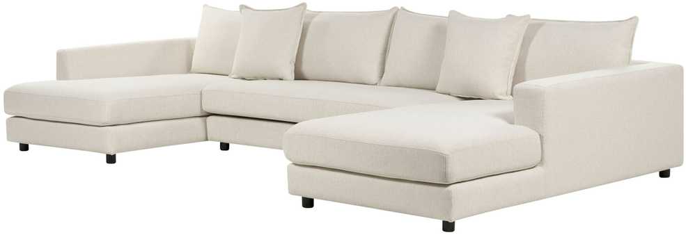 Beliani 5 vietų kampinė sofa LILVIKEN, šviesiai smėlio spalvos