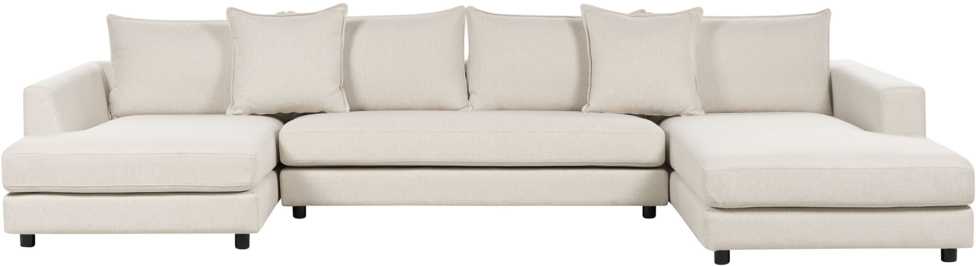 Beliani 5 vietų kampinė sofa LILVIKEN, šviesiai smėlio spalvos