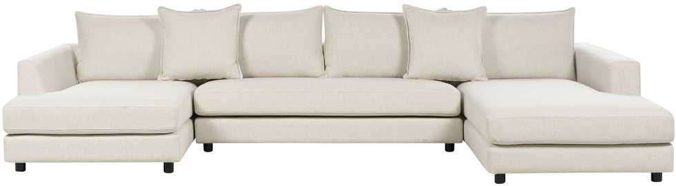 Beliani 5 vietų kampinė sofa LILVIKEN, šviesiai smėlio spalvos