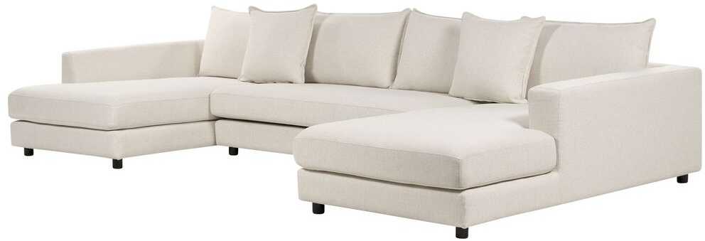 Beliani 5 vietų kampinė sofa LILVIKEN, šviesiai smėlio spalvos