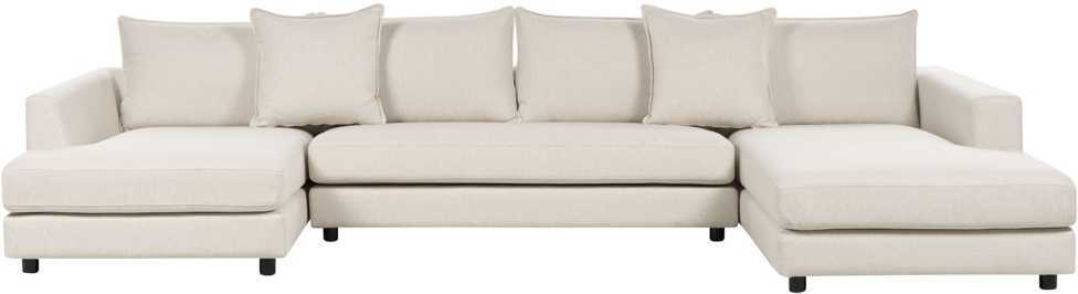 Beliani 5 vietų kampinė sofa LILVIKEN, šviesiai smėlio spalvos