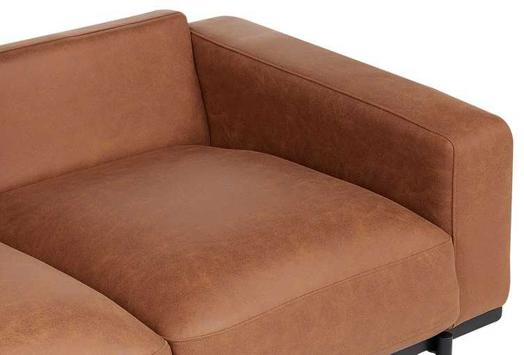 Beliani Dvivietė sofa SOVIK iš dirbtinės odos, ruda