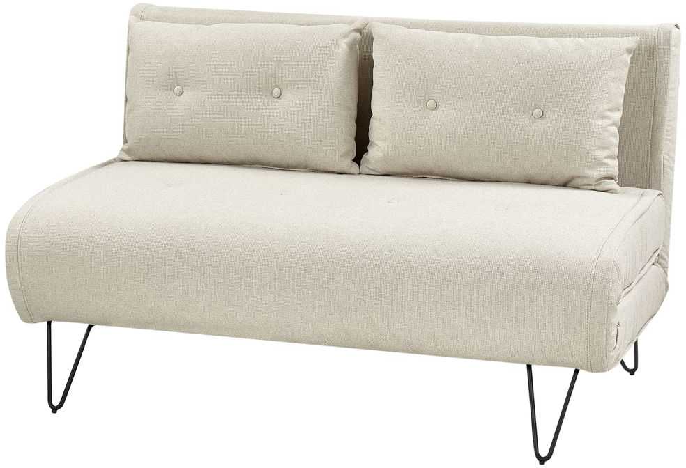 Beliani Dvivietė išskleidžiama sofa VESTFOLD šviesiai smėlio spalvos