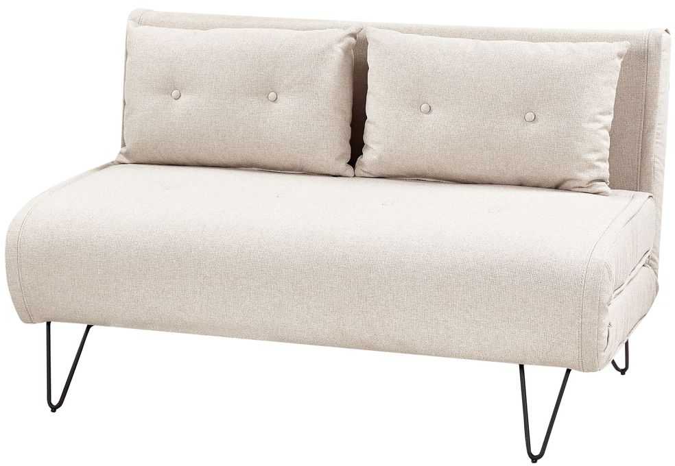 Beliani Dvivietė išskleidžiama sofa VESTFOLD šviesiai smėlio spalvos