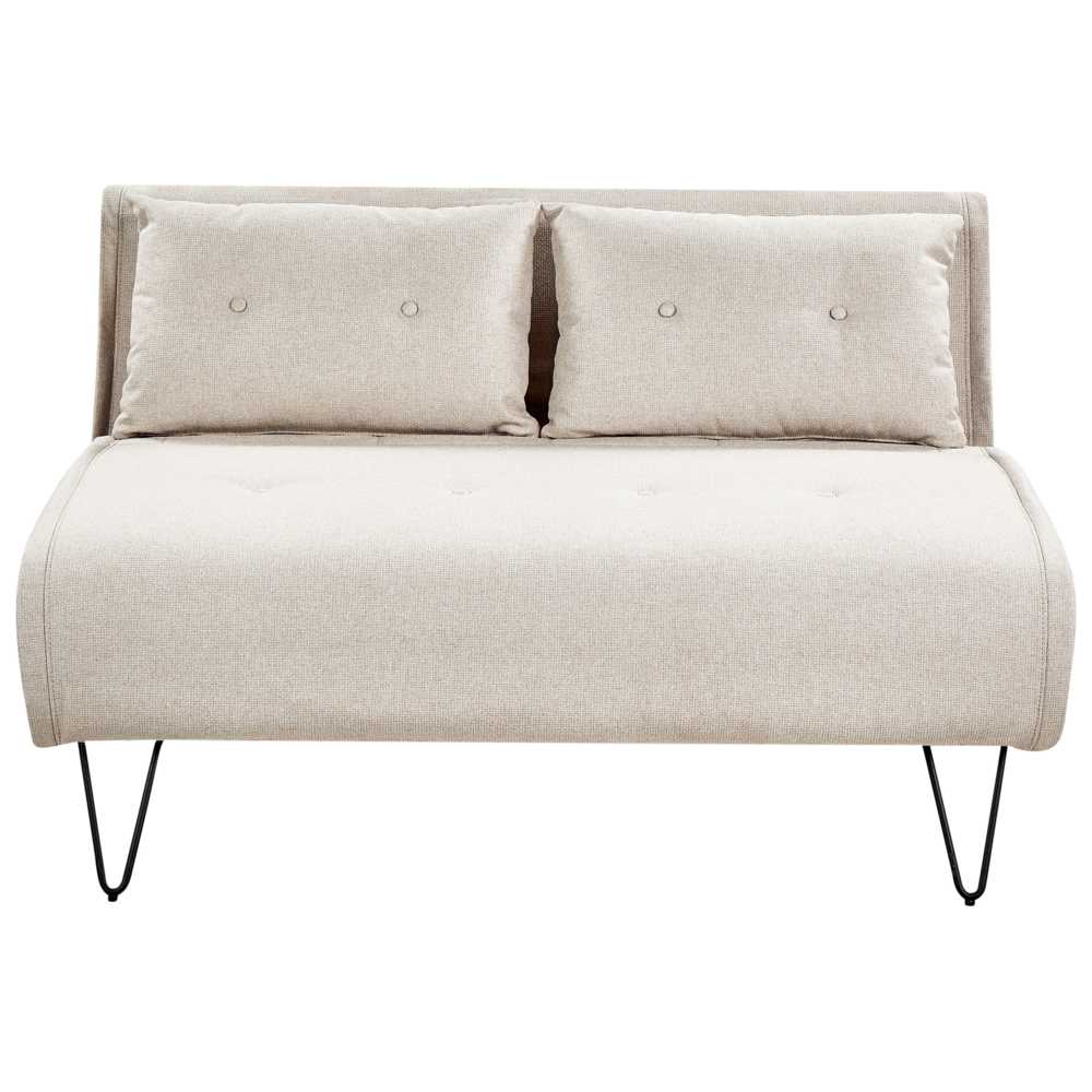 Beliani Dvivietė išskleidžiama sofa VESTFOLD šviesiai smėlio spalvos