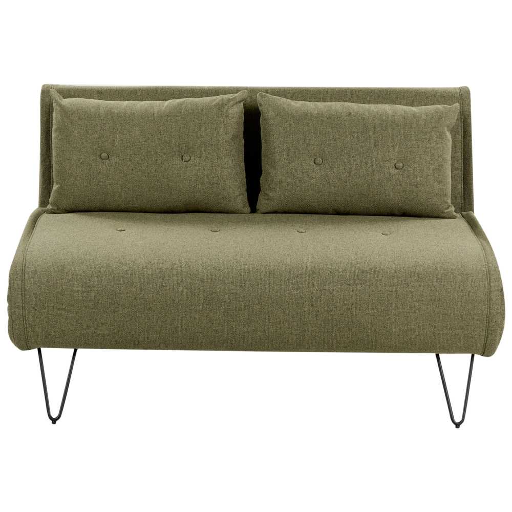 Beliani Dvivietė išskleidžiama sofa VESTFOLD, alyvuogių spalvos