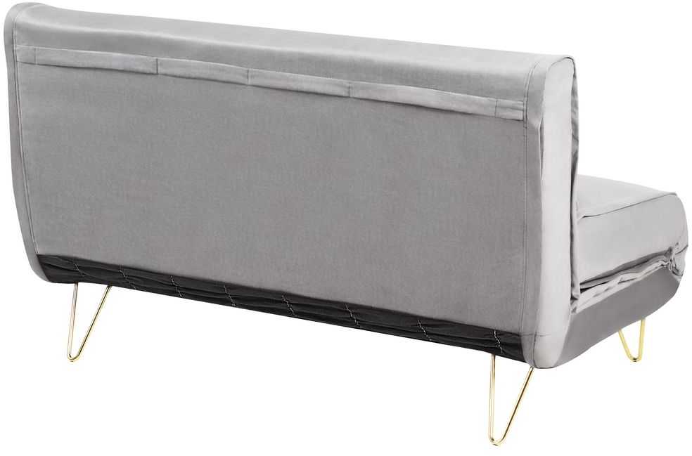 Beliani Dvivietė išskleidžiama sofa VESTFOLD, pilkas veliūras