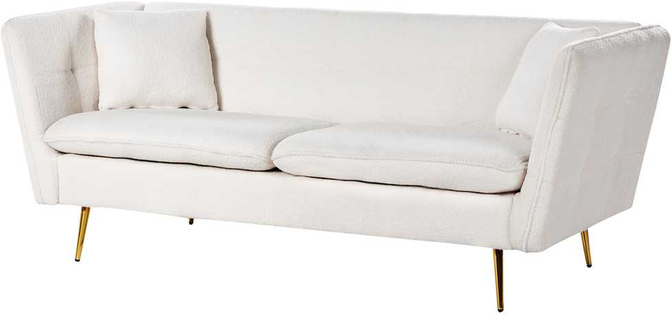 Beliani Trivietė sofa FREDERICA, bouclé audinys, balta