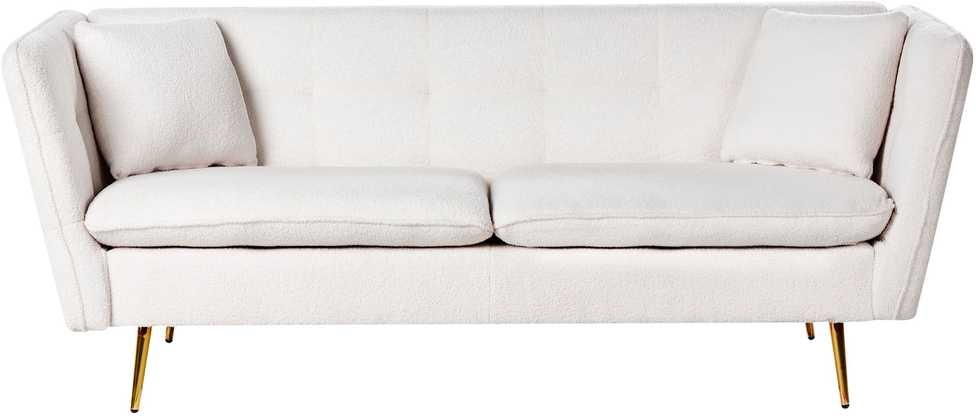 Beliani Trivietė sofa FREDERICA, bouclé audinys, balta