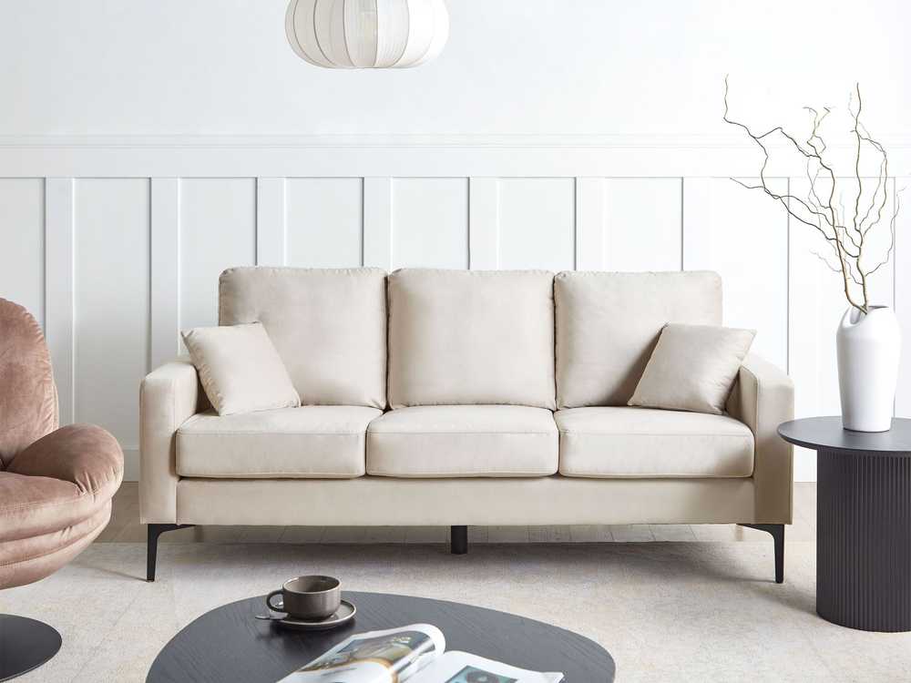 Beliani Trijų vietų sofa GAVLE Šviesi smėlio spalva