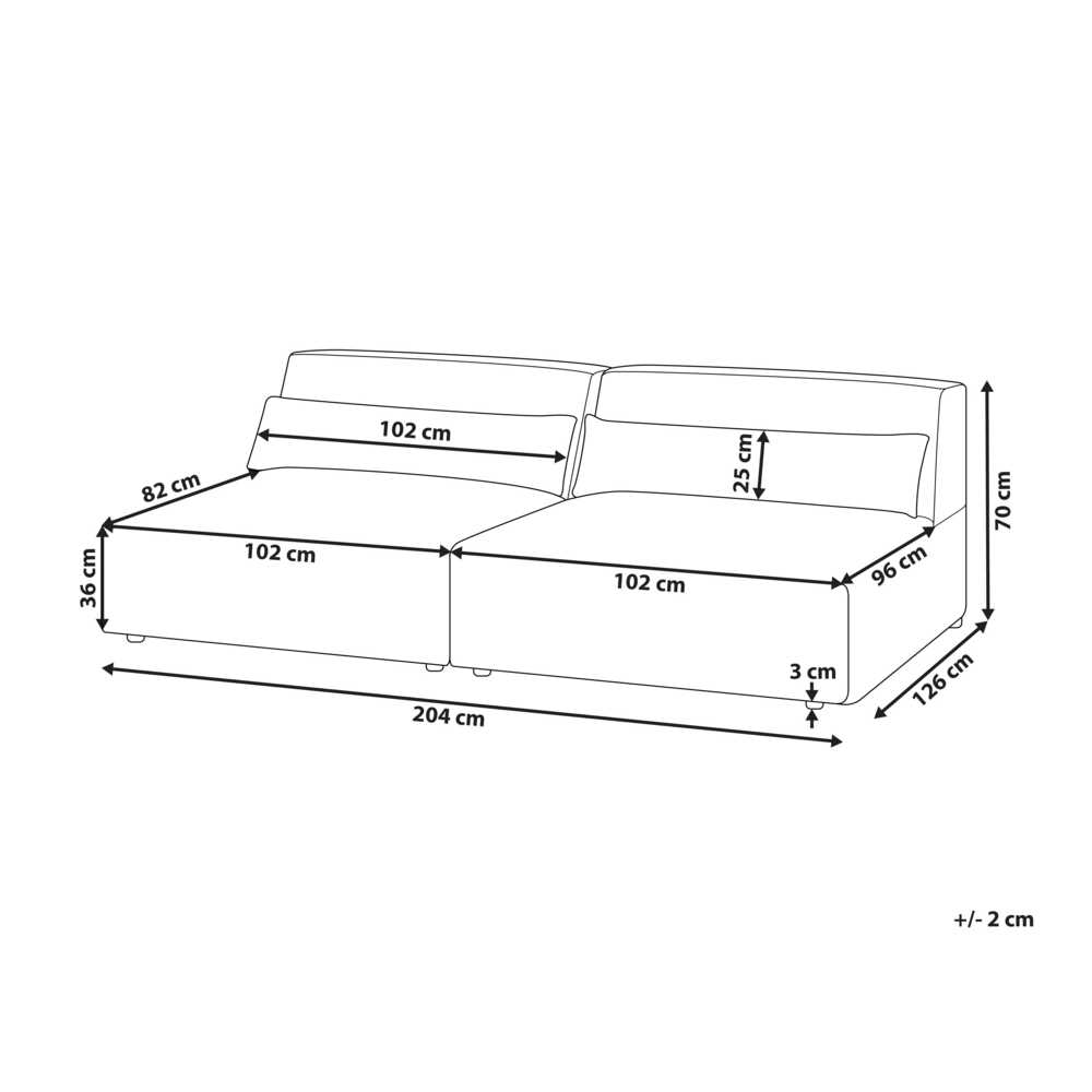Beliani Dvivietė modulinė sofa HELLNAR, šviesiai ruda