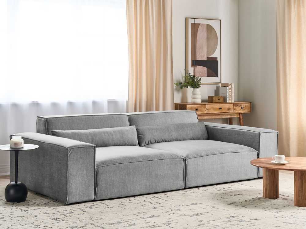 Beliani Dvivietė modulinė sofa HELLNAR pilka