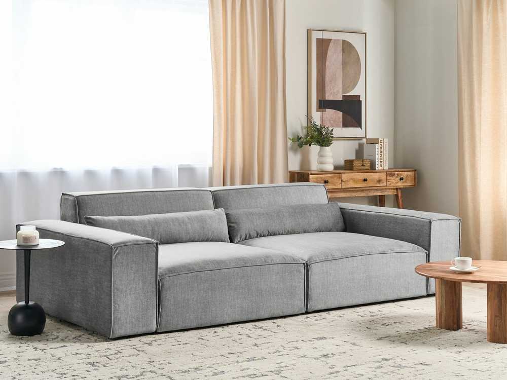 Beliani Dvivietė modulinė sofa HELLNAR pilka