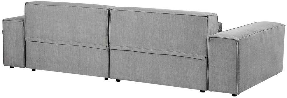 Beliani Trivietė modulinė sofa HELLNAR su otomana, pilka