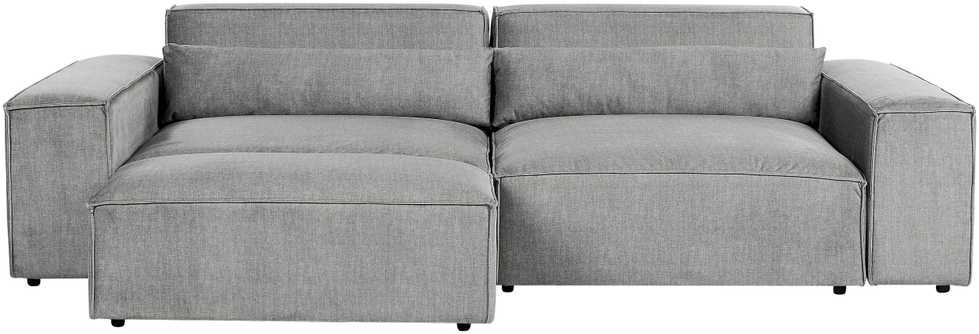 Beliani Trivietė modulinė sofa HELLNAR su otomana, pilka