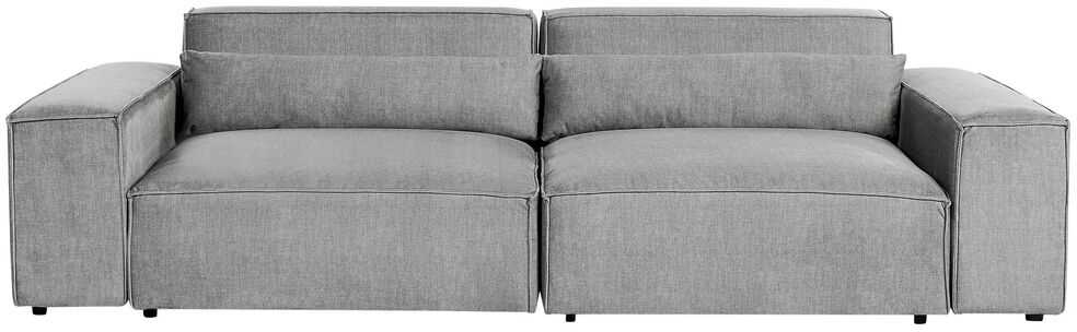 Beliani Trivietė modulinė sofa HELLNAR su otomana, pilka