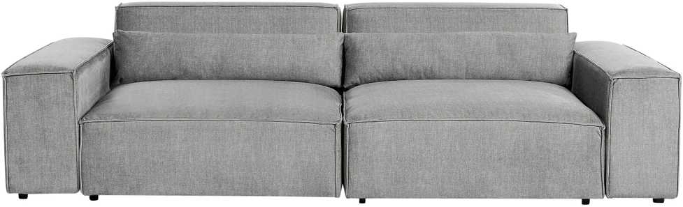 Beliani Trivietė modulinė sofa HELLNAR su otomana, pilka