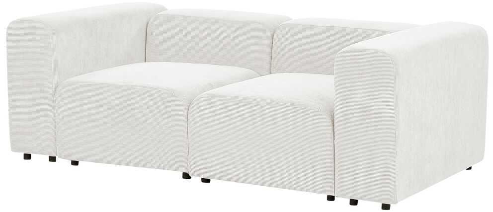 Beliani Modulinė 2 vietų sofa FALSTERBO, balta, velvetas
