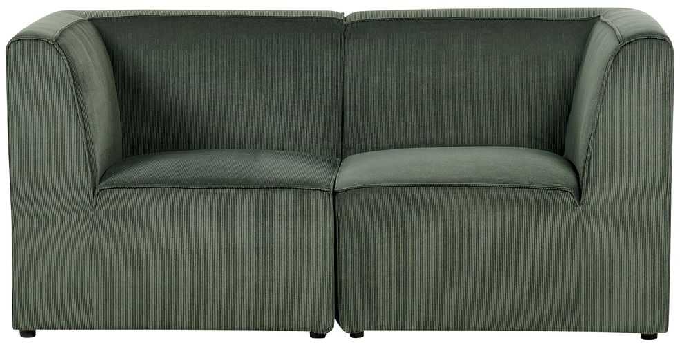 Beliani 2 vietų modulinė sofa LEMVIG, žalia, velvetas