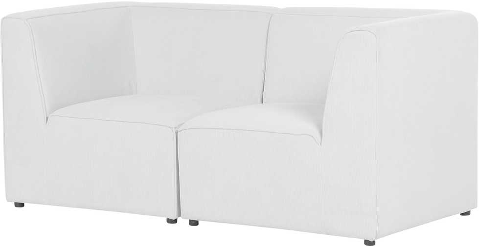 Beliani 2 vietų modulinė sofa LEMVIG, balta, velvetas