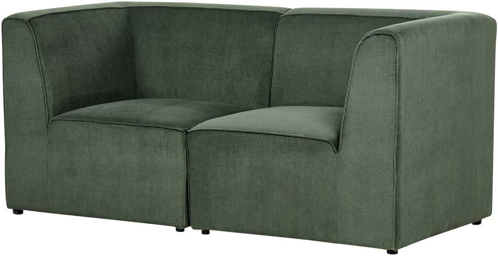 Beliani 2 vietų modulinė sofa LEMVIG, žalia, velvetas