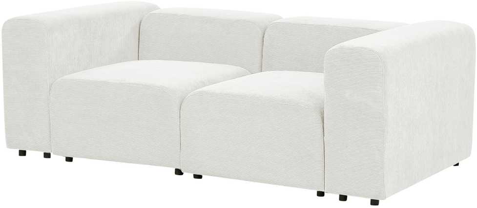 Beliani Modulinė 2 vietų sofa FALSTERBO, balta, velvetas