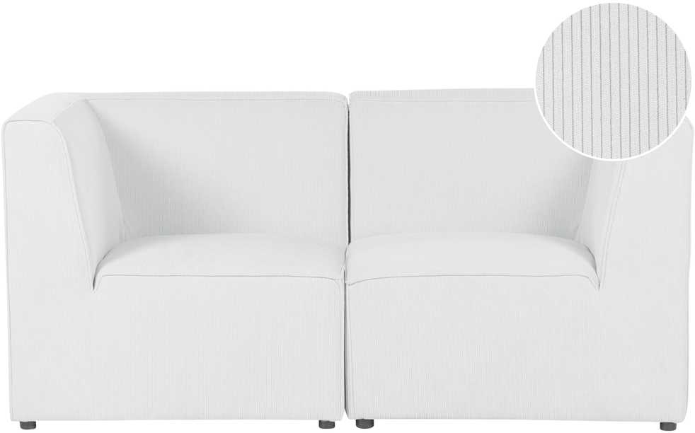 Beliani 2 vietų modulinė sofa LEMVIG, balta, velvetas