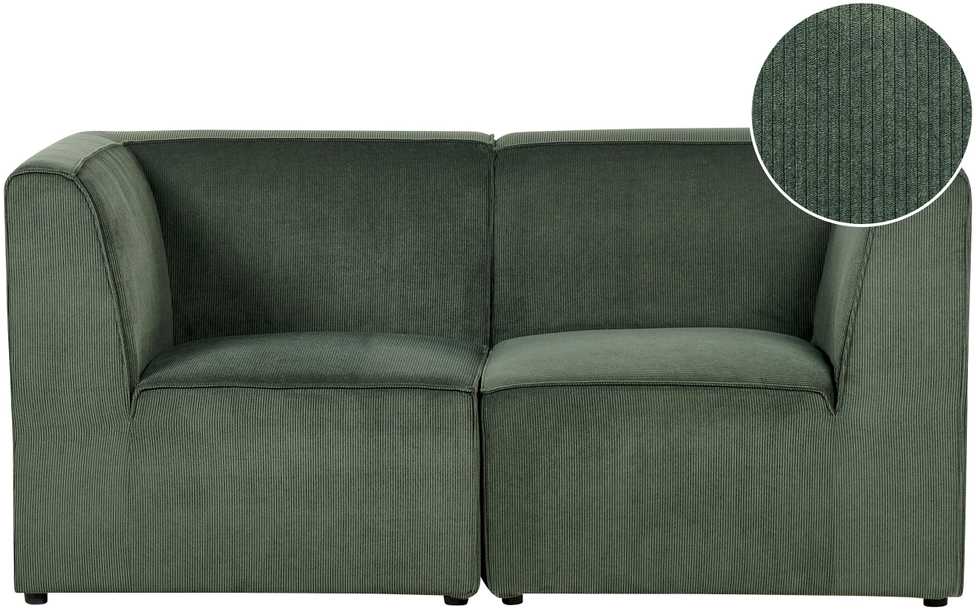Beliani 2 vietų modulinė sofa LEMVIG, žalia, velvetas