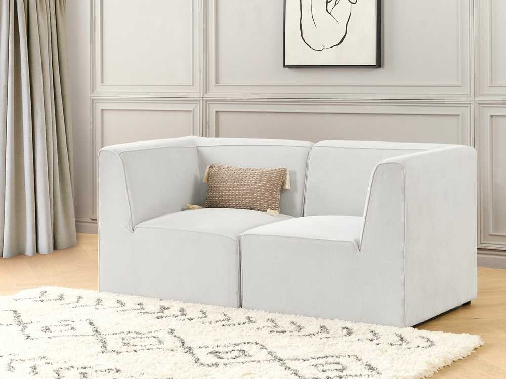 Beliani 2 vietų modulinė sofa LEMVIG, balta, velvetas