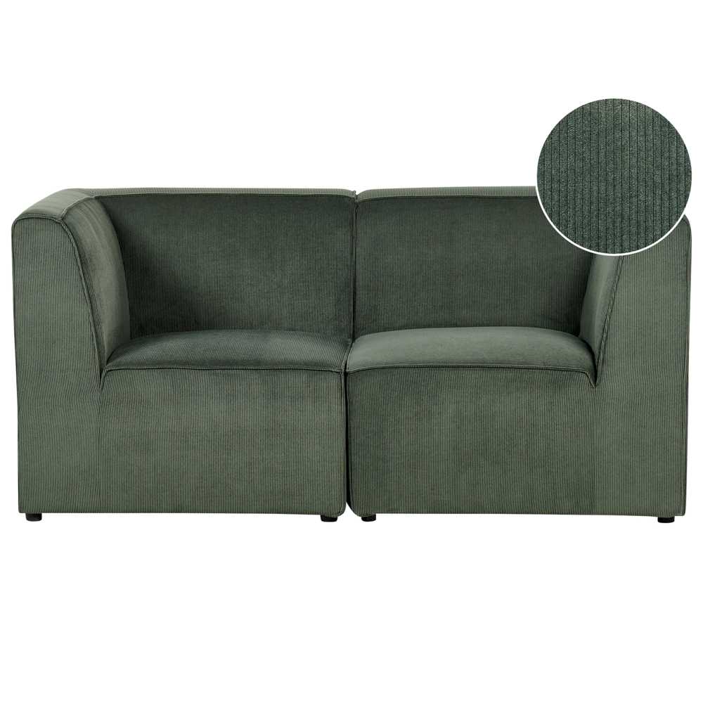 Beliani 2 vietų modulinė sofa LEMVIG, žalia, velvetas