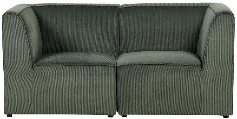 Beliani 2 vietų modulinė sofa LEMVIG, žalia, velvetas