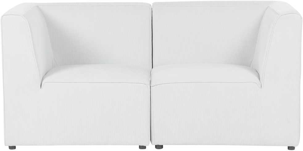 Beliani 2 vietų modulinė sofa LEMVIG, balta, velvetas