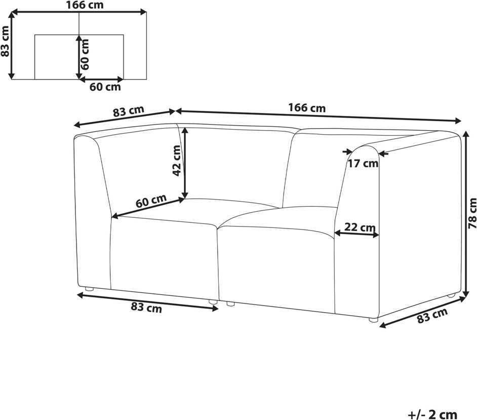 Beliani 2 vietų modulinė sofa LEMVIG, žalia, velvetas