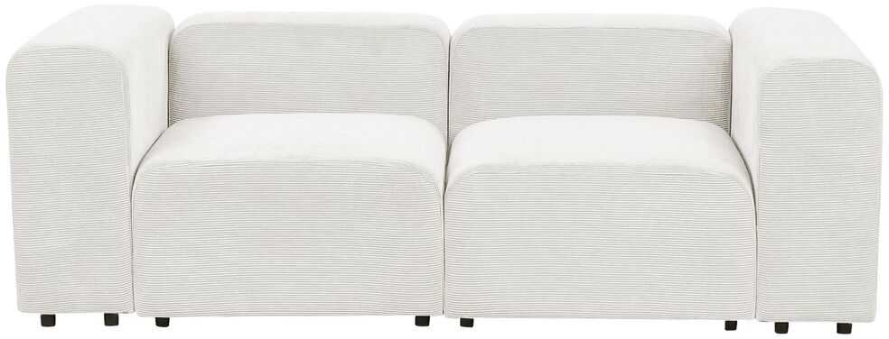 Beliani Modulinė 2 vietų sofa FALSTERBO, balta, velvetas