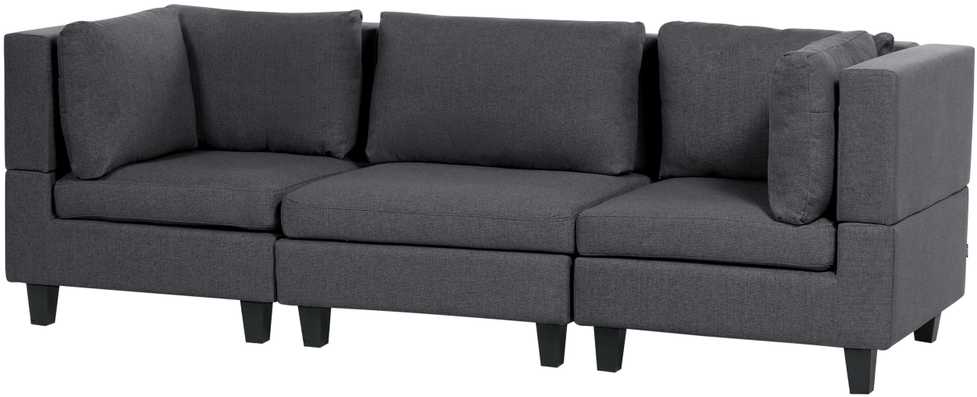 Beliani Modulinė 3 vietų sofa UNSTAD tamsiai pilka