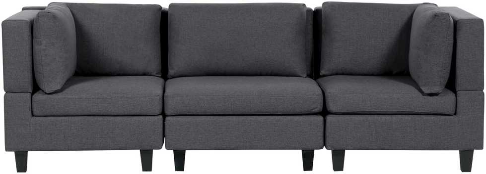 Beliani Modulinė 3 vietų sofa UNSTAD tamsiai pilka